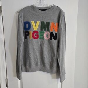 DVMN PIGEON‎ NYC Sweatshirt Womens Small Gray Chenille Streetwear
